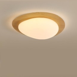 Ściemnialna lampa sufitowa Nordic Log Grain Pebble z ochroną oczu o pełnym spektrum