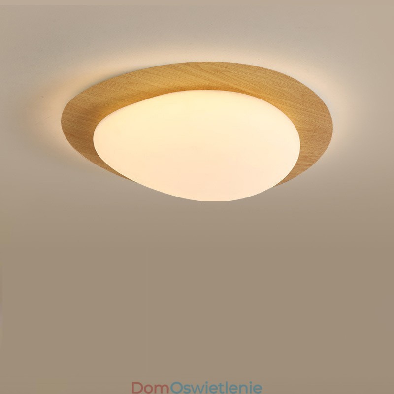Ściemnialna lampa sufitowa Nordic Log Grain Pebble z ochroną oczu o pełnym spektrum