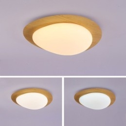 Ściemnialna lampa sufitowa Nordic Log Grain Pebble z ochroną oczu o pełnym spektrum