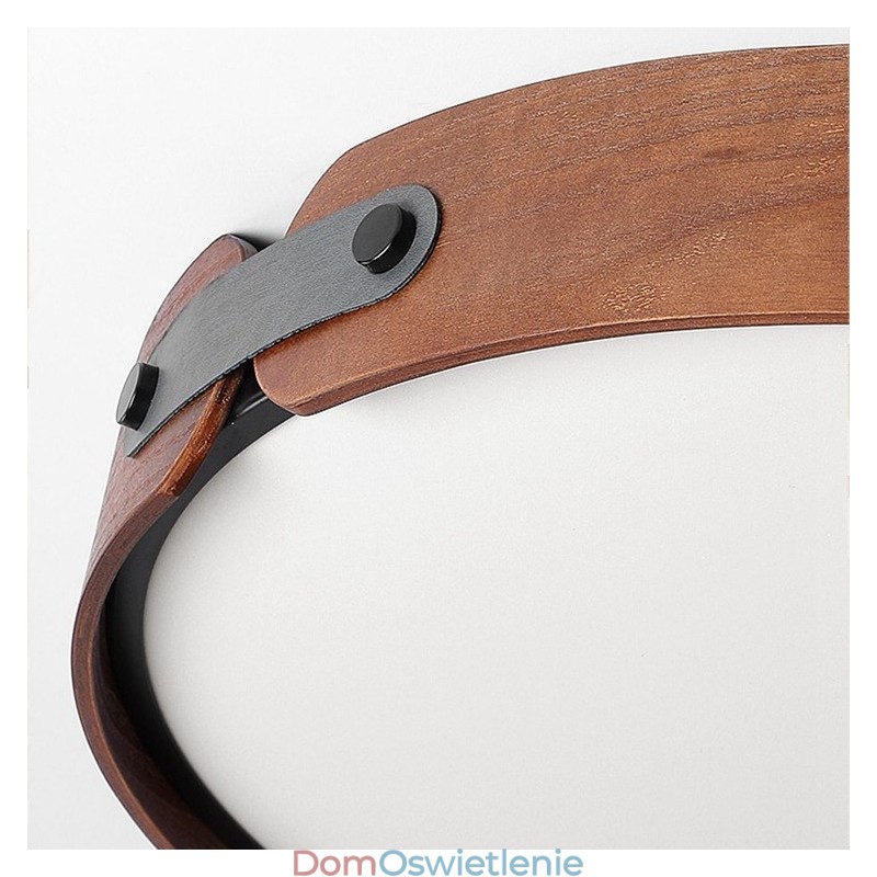 Nordic Round Simple Black Walnut Wood Flush Mounted Sufitowa lampa
