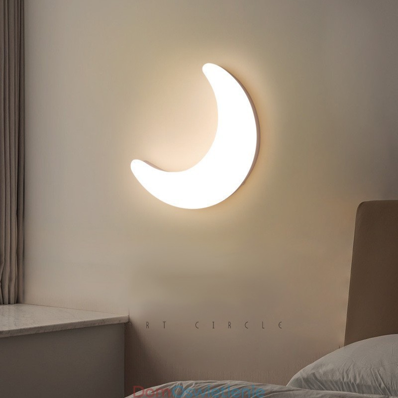 20W Nordic Indoor Moon Shape kinkiety ścienne do pokoju dziecięcego lampy sufitowe