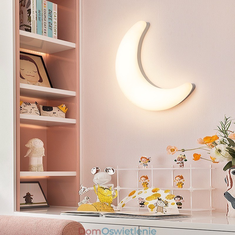 20W Nordic Indoor Moon Shape kinkiety ścienne do pokoju dziecięcego lampy sufitowe