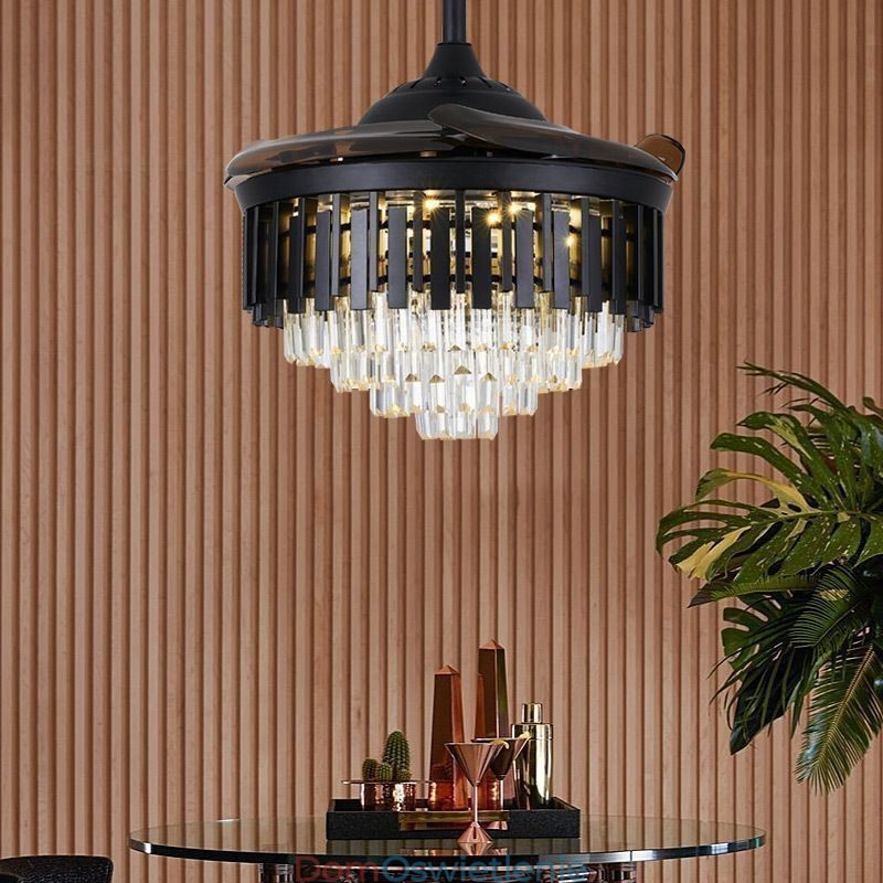 Rozsuwany wentylator sufitowy Kryształowy wentylator sufitowy