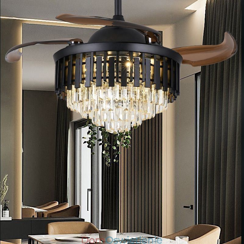 Rozsuwany wentylator sufitowy Kryształowy wentylator sufitowy