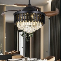 Rozsuwany wentylator sufitowy Kryształowy wentylator sufitowy