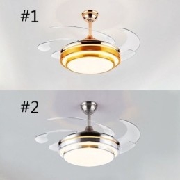 Nowoczesna lampa sufitowa z wentylatorem ABS, łopatka wentylatora, oświetlenie akrylowe