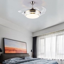 Nowoczesna lampa sufitowa z wentylatorem ABS, łopatka wentylatora, oświetlenie akrylowe