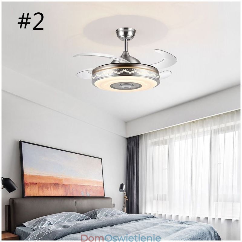 Nowoczesny wentylator sufitowy z wentylatorem inwerterowym i oświetleniem