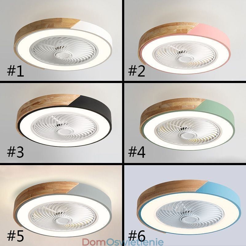 Inteligentny wentylator sufitowy ze światłami, pilotem, dekoracyjną lampą wentylatorową