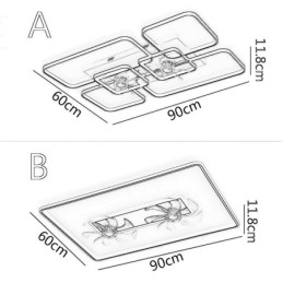 Wentylator sufitowy z oświetleniem, dekoracja, wentylator, akrylowa lampa