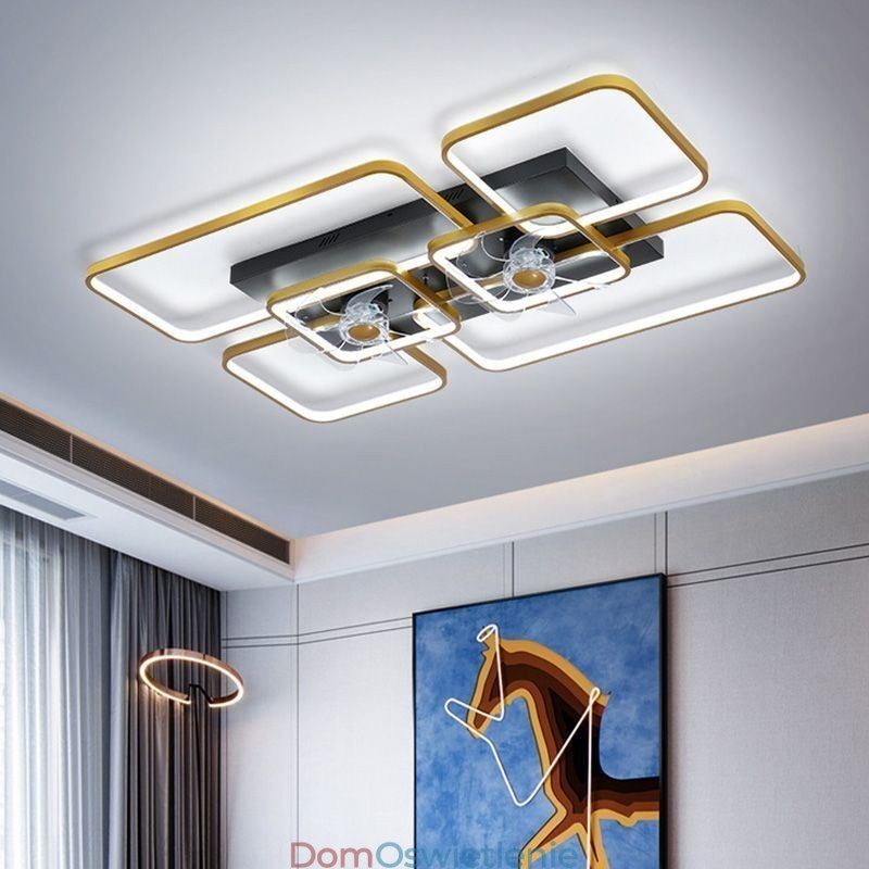Wentylator sufitowy z oświetleniem, dekoracja, wentylator, akrylowa lampa