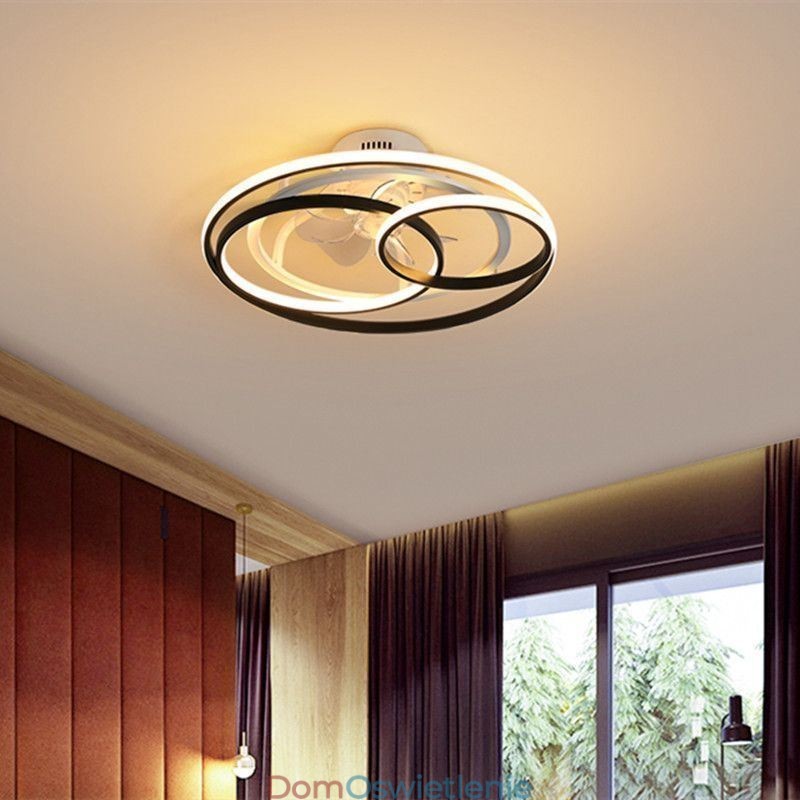 Nowoczesne lampy sufitowe, pierścienie, wentylator sufitowy designerski
