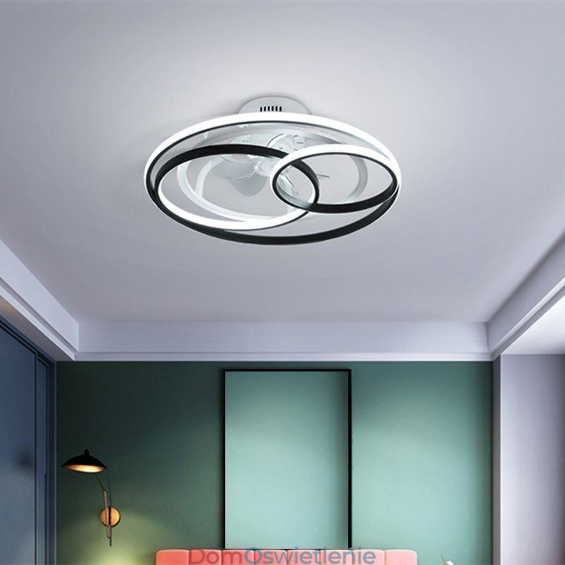 Nowoczesne lampy sufitowe, pierścienie, wentylator sufitowy designerski