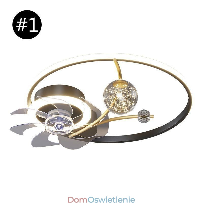 Wentylator sufitowy z oświetleniem, dekoracja, lampa, akryl