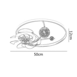 Wentylator sufitowy z oświetleniem, dekoracja, lampa, akryl