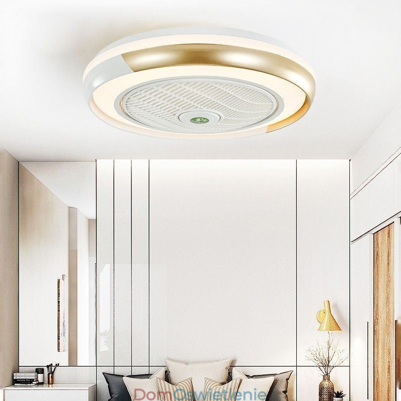 Nowoczesne lampy sufitowe wentylatorowe akrylowe okrągłe lampy sufitowe z pilotem