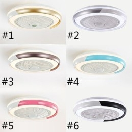 Nowoczesne lampy sufitowe wentylatorowe akrylowe okrągłe lampy sufitowe z pilotem