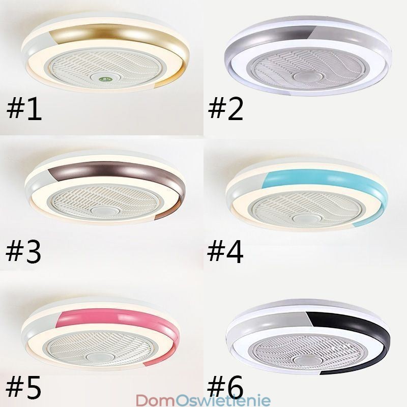 Nowoczesne lampy sufitowe wentylatorowe akrylowe okrągłe lampy sufitowe z pilotem