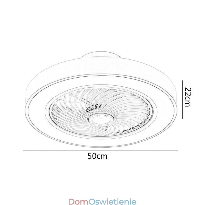 Nowoczesne lampy sufitowe z wentylatorem i pilotem, akrylowa okrągła lampa sufitowa