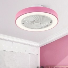 Nowoczesne lampy sufitowe z wentylatorem i pilotem, akrylowa okrągła lampa sufitowa