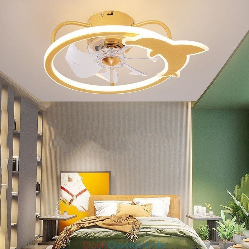 Lampa sufitowa z wentylatorem w kształcie kreskówki, kreatywna lampa sufitowa dla dzieci
