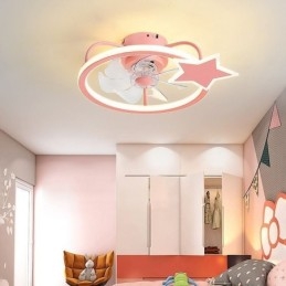 Lampa sufitowa z wentylatorem w kształcie kreskówki, kreatywna lampa sufitowa dla dzieci