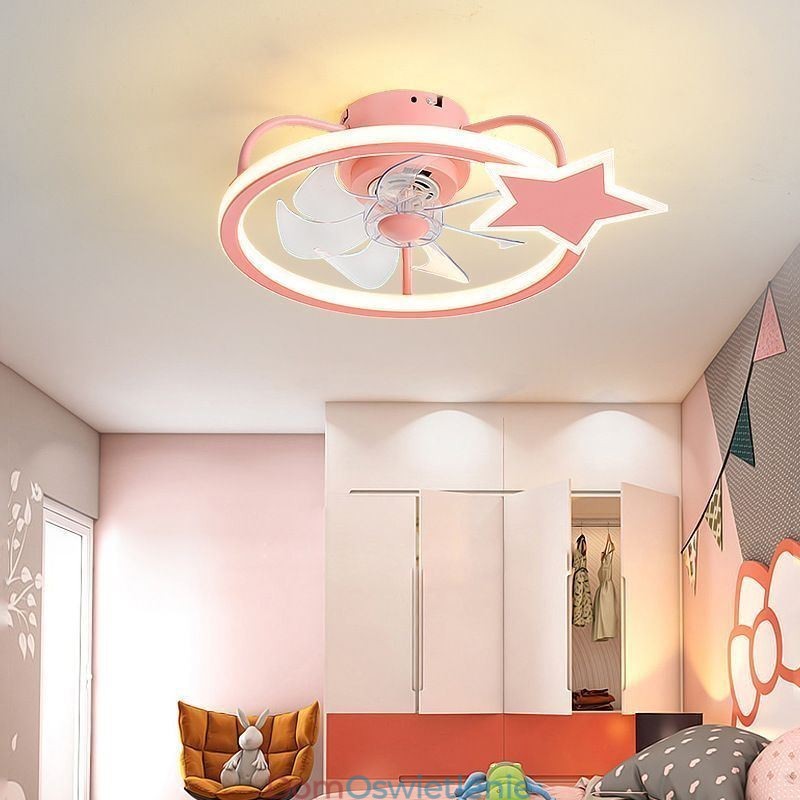 Lampa sufitowa z wentylatorem w kształcie kreskówki, kreatywna lampa sufitowa dla dzieci