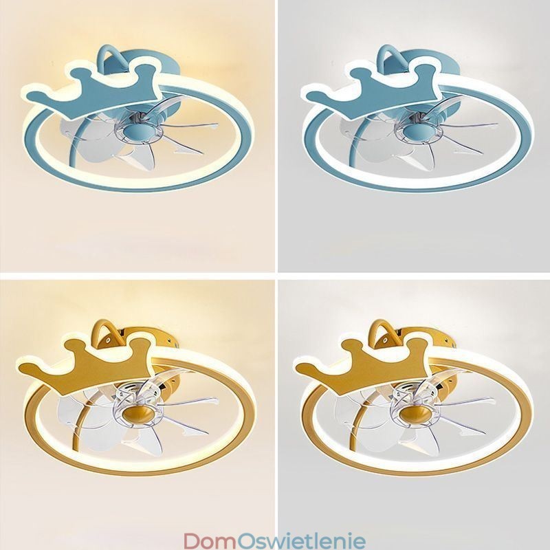 Lampa sufitowa z wentylatorem w kształcie kreskówki, kreatywna lampa sufitowa dla dzieci