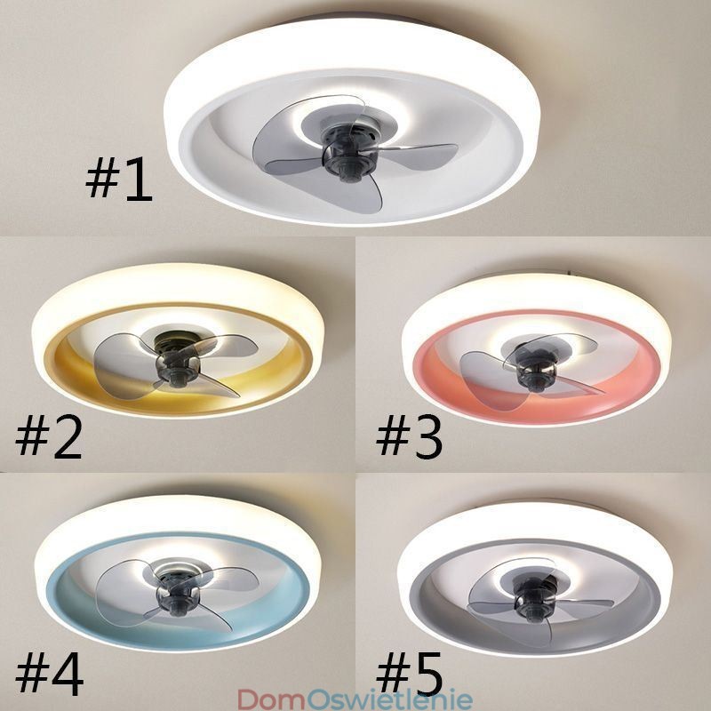 Nowoczesny wentylator sufitowy ze światłami, pilot zdalnego sterowania, wentylator sufitowy