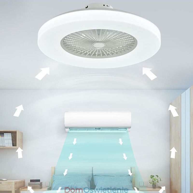 Wentylator sufitowy z oświetleniem trójchromatycznym, ściemnianiem, 3 prędkości, pilot zdalnego sterowania