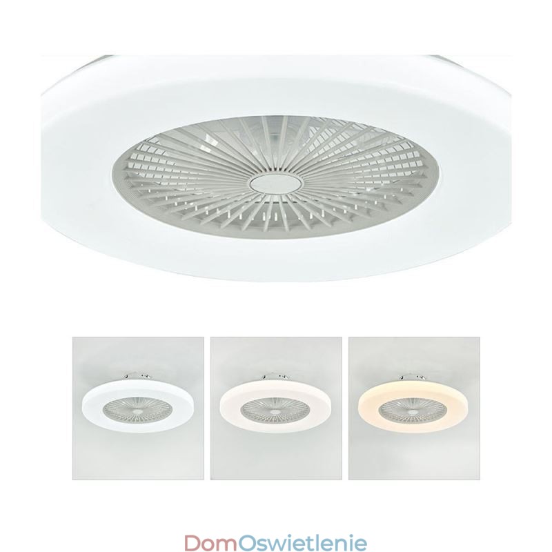 Wentylator sufitowy z oświetleniem trójchromatycznym, ściemnianiem, 3 prędkości, pilot zdalnego sterowania