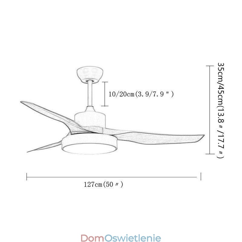 Wentylator sufitowy z pilotem 3 łopatki