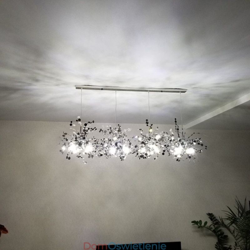 Nowoczesny minimalistyczny żyrandol ze stali nierdzewnej