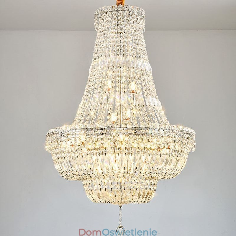 Retro kryształowy żyrandol amerykański luksusowy kryształowy sufit z 18 światłami
