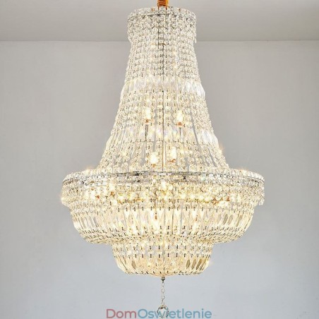 Retro kryształowy żyrandol amerykański luksusowy kryształowy sufit z 18 światłami