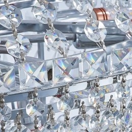 Retro kryształowy żyrandol amerykański luksusowy kryształowy sufit z 18 światłami