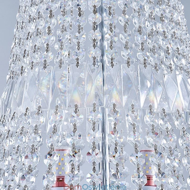 Retro kryształowy żyrandol amerykański luksusowy kryształowy sufit z 18 światłami