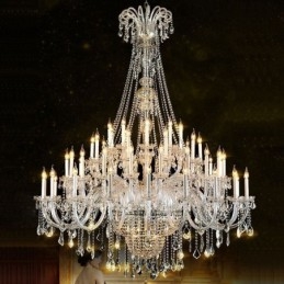 Europejski kryształowy żyrandol kryształowa dekoracja sufitowa lampa z 65 światłami