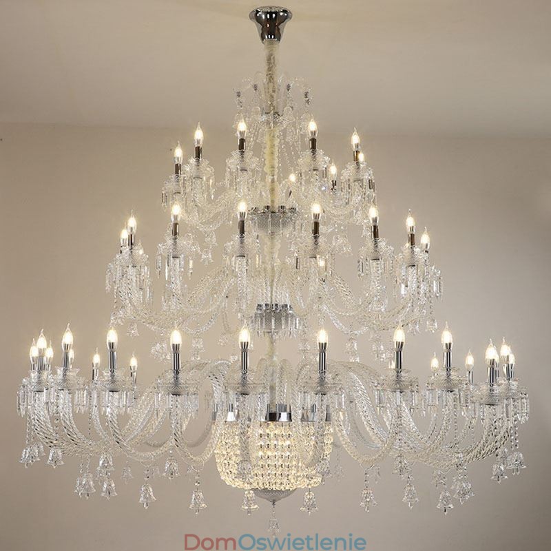 Europejski kryształowy żyrandol dekoracja sufitowa z 50 światłami