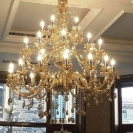 Europejski kryształowy żyrandol, luksusowa lampa sufitowa z 30 światłami