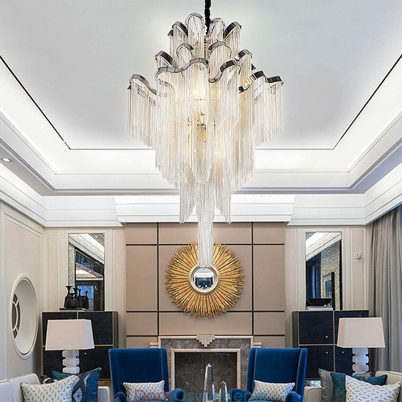 Nowoczesna elegancka lampa wisząca z frędzlami