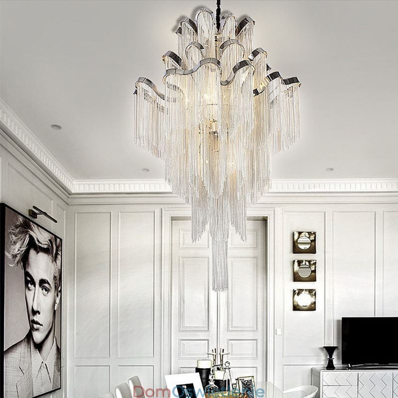 Nowoczesna elegancka lampa wisząca z frędzlami