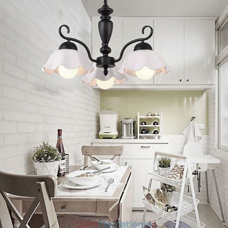 Nordic Żelazna Lampa Wisząca Kwiat Kształt Szklany Klosz Lampy Żyrandol Nordic Żelazna Lampa Wisząca Kwiat Kształt Szklany Klosz Lampy Żyrandol