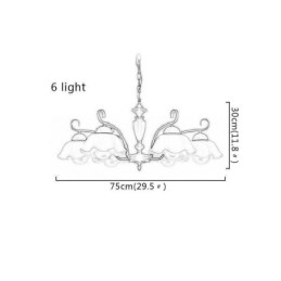 Nordic Żelazna Lampa Wisząca Kwiat Kształt Szklany Klosz Lampy Żyrandol