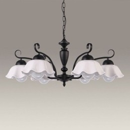 Nordic Żelazna Lampa Wisząca Kwiat Kształt Szklany Klosz Lampy Żyrandol