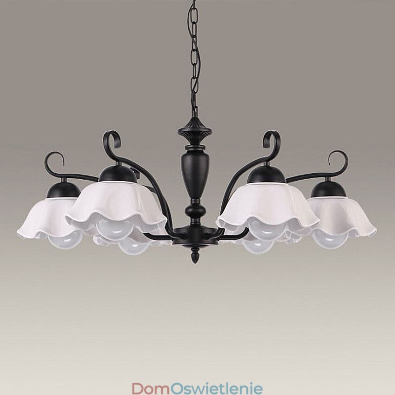 Nordic Żelazna Lampa Wisząca Kwiat Kształt Szklany Klosz Lampy Żyrandol