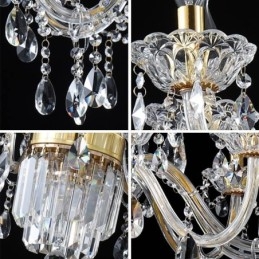 Duży kryształowy żyrandol, europejska klasyczna lampa wisząca