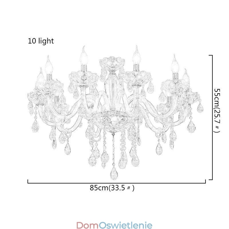 Elegancki kryształowy żyrandol w stylu europejskim, szklana lampa wisząca