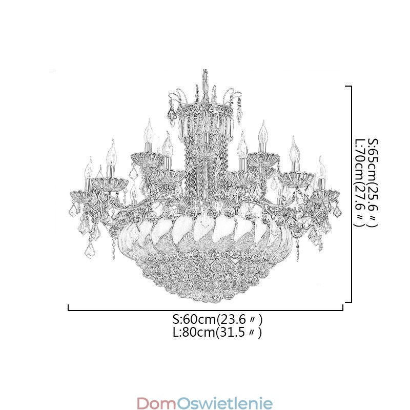 Duży luksusowy kryształowy żyrandol, europejskie złote oświetlenie sufitowe