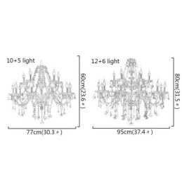 Europejski kryształowy żyrandol Elegancka duża lampa wisząca Bursztyn